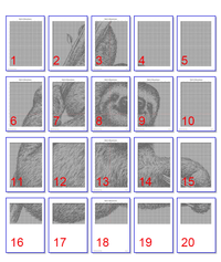 Thumbnail for Stitching Jules Design Cross Stitch Pattern Sloth Animal Wildlife Monochrome Cross Stitch Needlepoint Embroidery Pattern - Instant Download - Pattern Keeper Ready