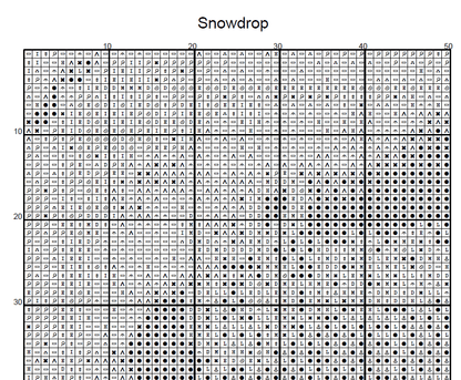 Stitching Jules Design Cross Stitch Pattern Snowdrop Winter Flower Full Coverage Counted Cross-Stitch Pattern (Digital Download)