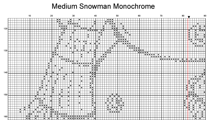 Stitching Jules Design Cross Stitch Pattern Snowman Winter Snow Medium Monochrome Counted Cross-Stitch Pattern | Instant Download PDF
