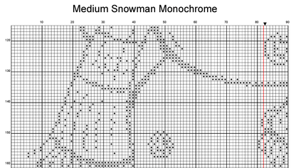 Stitching Jules Design Cross Stitch Pattern Snowman Winter Snow Medium Monochrome Counted Cross-Stitch Pattern | Instant Download PDF