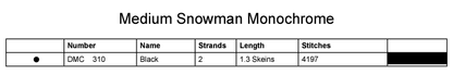 Stitching Jules Design Cross Stitch Pattern Snowman Winter Snow Medium Monochrome Counted Cross-Stitch Pattern | Instant Download PDF