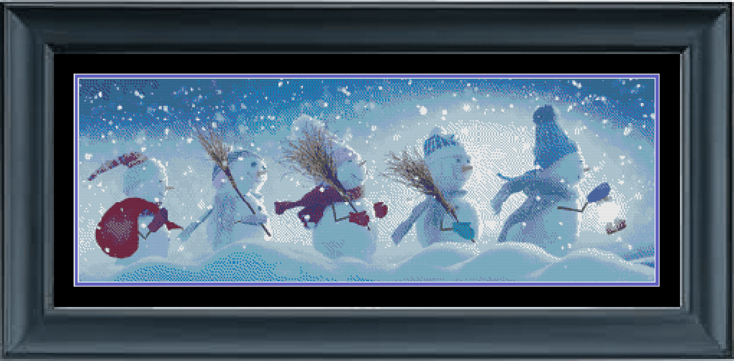 Stitching Jules Design Cross Stitch Pattern Snowmen Journey Winter Christmas Snow Cute Cross Stitch Embroidery Needlepoint Pattern PDF Download - Ready For Pattern Keeper