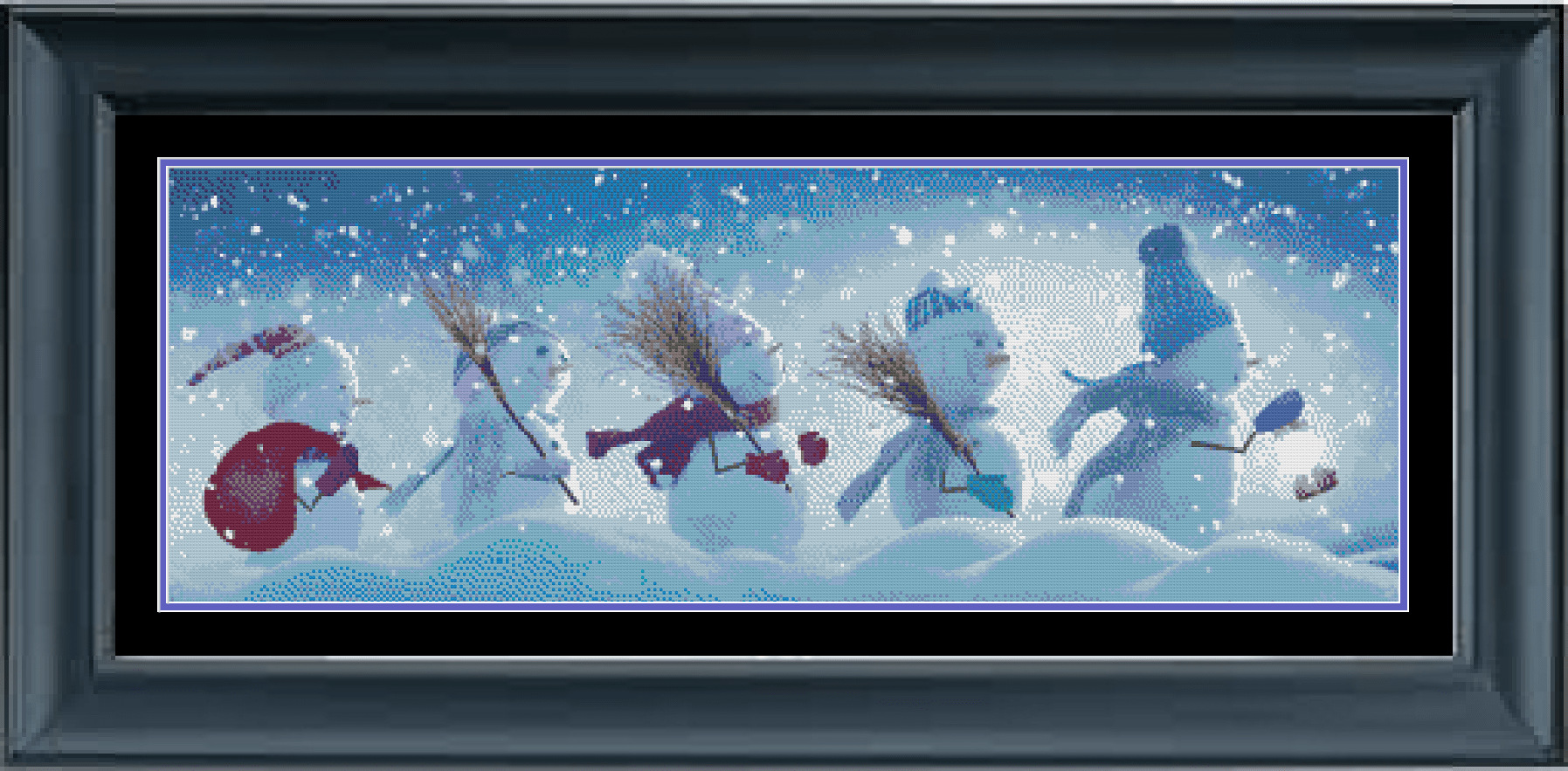 Stitching Jules Design Cross Stitch Pattern Snowmen Journey Winter Christmas Snow Cute Cross Stitch Embroidery Needlepoint Pattern PDF Download - Ready For Pattern Keeper