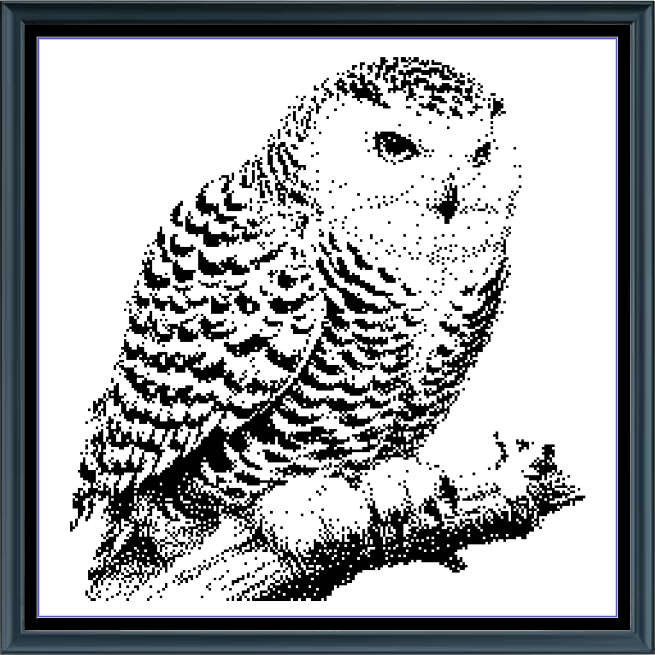 Stitching Jules Design Cross Stitch Pattern Snowy Owl Wildlife Bird Winter Monochrome Blackwork Counted Cross Stitch Pattern Digital Download