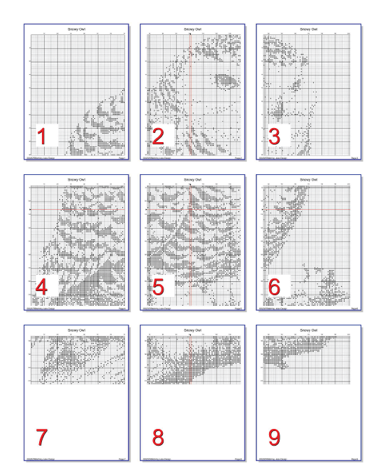 Stitching Jules Design Cross Stitch Pattern Snowy Owl Wildlife Bird Winter Monochrome Blackwork Counted Cross Stitch Pattern Digital Download