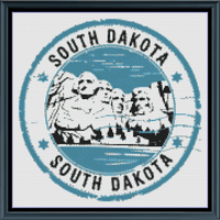 Thumbnail for Stitching Jules Design Cross Stitch Pattern South Dakota Mount Rushmore US State Counted Cross Stitch Pattern | Instant Download PDF