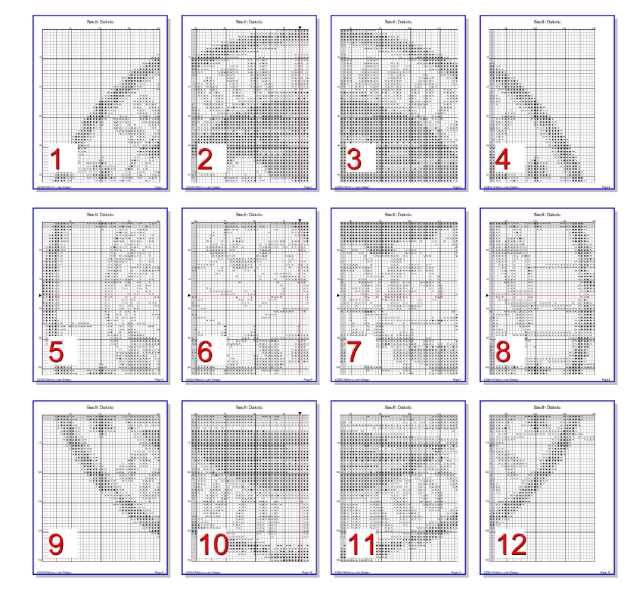 Stitching Jules Design Cross Stitch Pattern South Dakota Mount Rushmore US State Counted Cross Stitch Pattern | Instant Download PDF