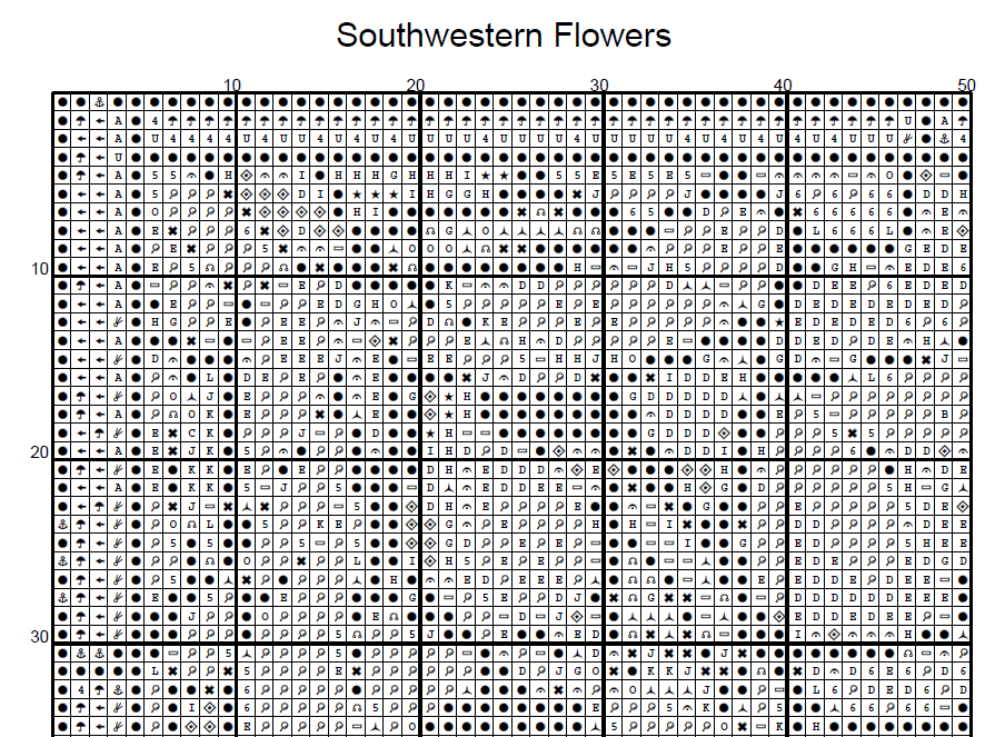 Stitching Jules Design Cross Stitch Pattern Southwestern Desert Flowers Full Coverage Stained Glass Style Counted Cross Stitch Pattern Digital Download