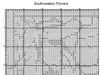 Stitching Jules Design Cross Stitch Pattern Southwestern Desert Flowers Full Coverage Stained Glass Style Counted Cross Stitch Pattern Digital Download