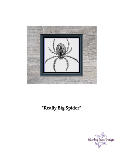 Stitching Jules Design Cross Stitch Pattern Spider Cross Stitch Pattern | Scary Cross Stitch Pattern | Blackwork | Instant PDF Download And Physical Pattern Options