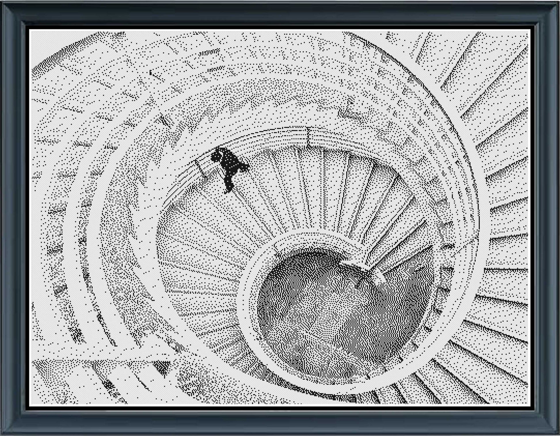 Stitching Jules Design Cross Stitch Pattern Spiral Staircase Monochrome Cross Stitch Pattern Instant PDF Download