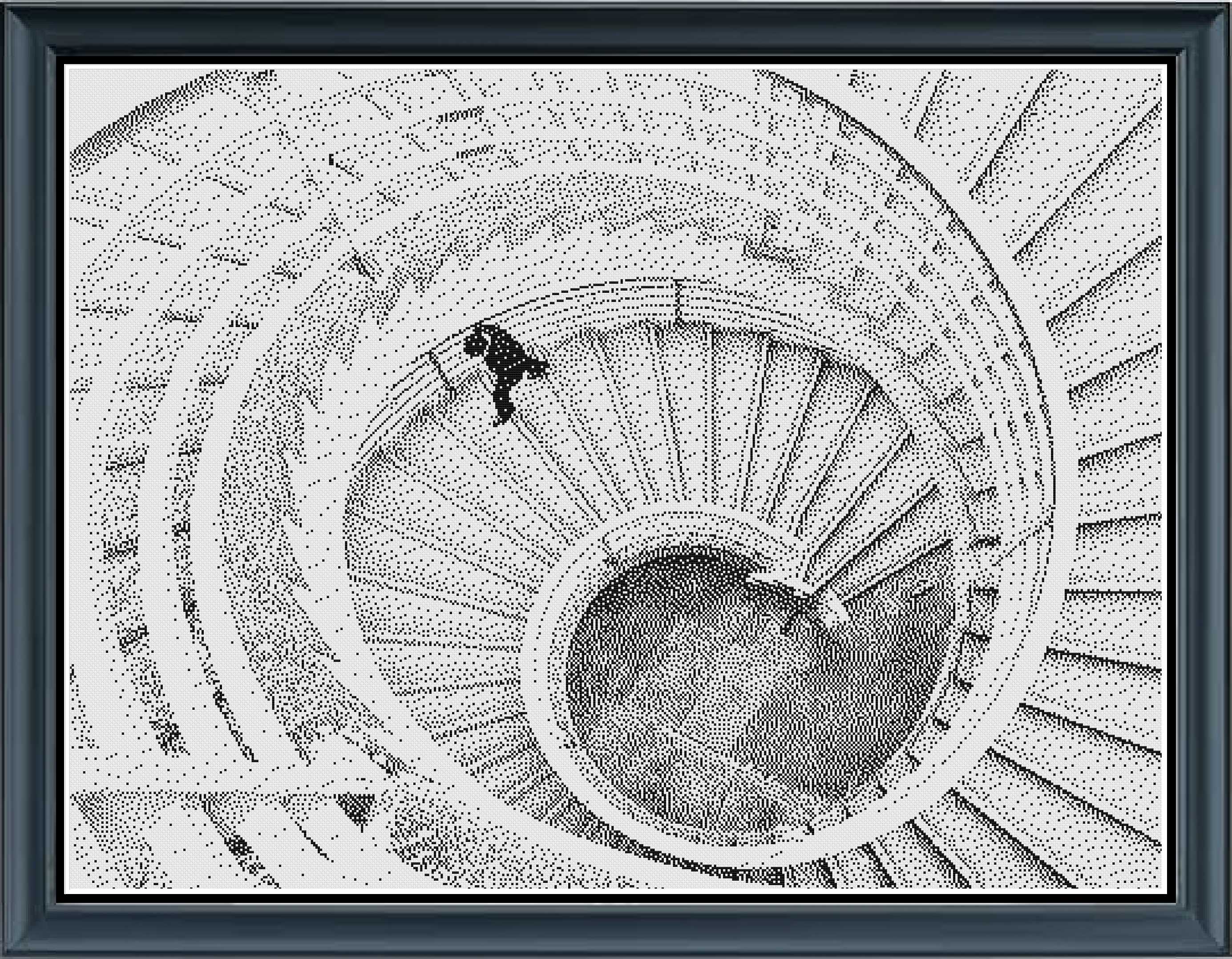 Stitching Jules Design Cross Stitch Pattern Spiral Staircase Monochrome Cross Stitch Pattern Instant PDF Download