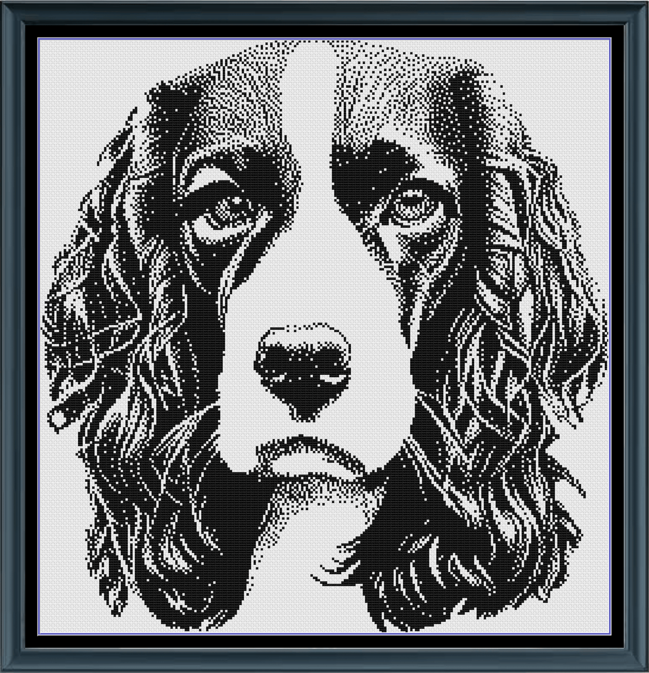 Springer Spaniel Pattern Springer Spaniel Dog Monochrome Counted Cross-Stitch Pattern | Instant ...