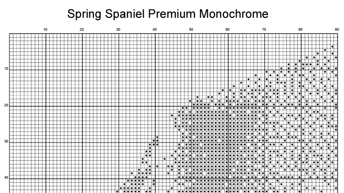 Stitching Jules Design Cross Stitch Pattern Springer Spaniel Dog Monochrome Counted Cross-Stitch Pattern | Instant Download PDF
