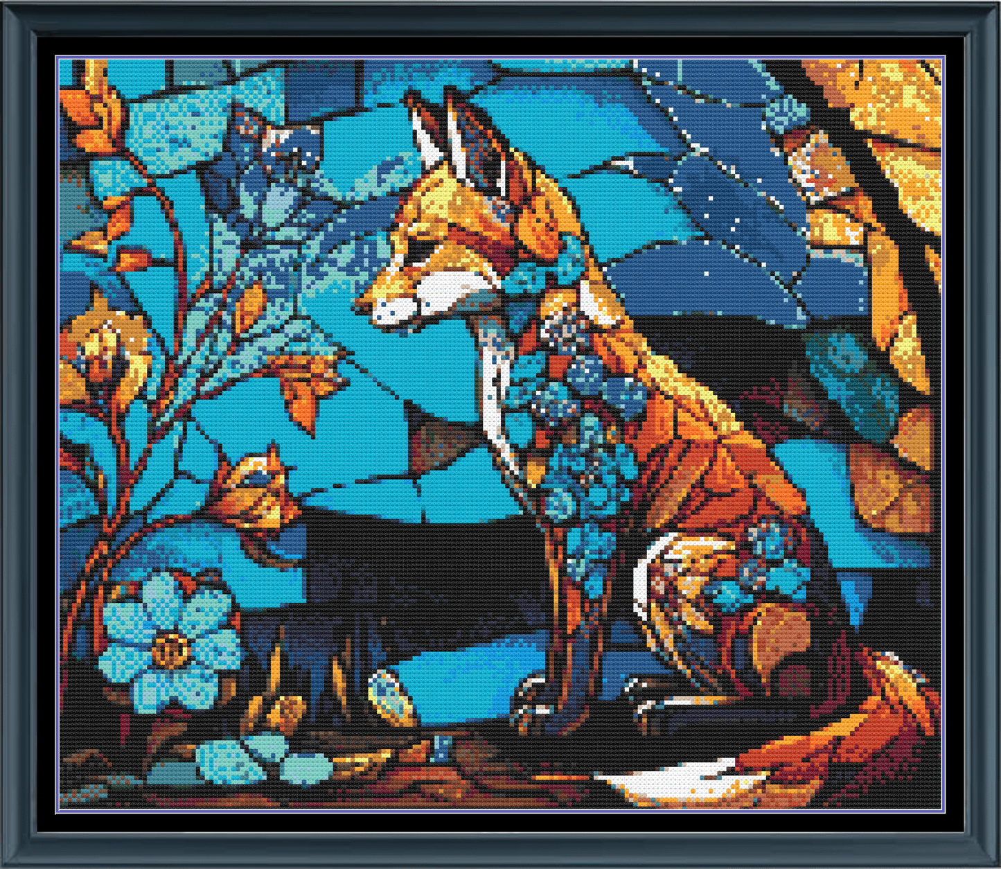 Stitching Jules Design Cross Stitch Pattern Stained Glass Fox