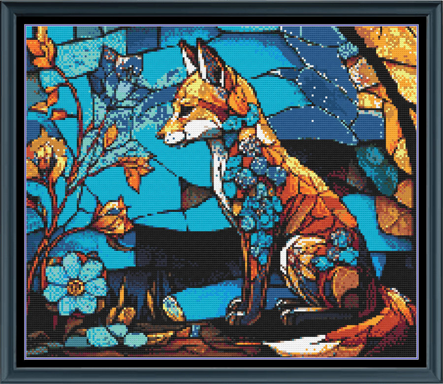Stitching Jules Design Cross Stitch Pattern Stained Glass Fox