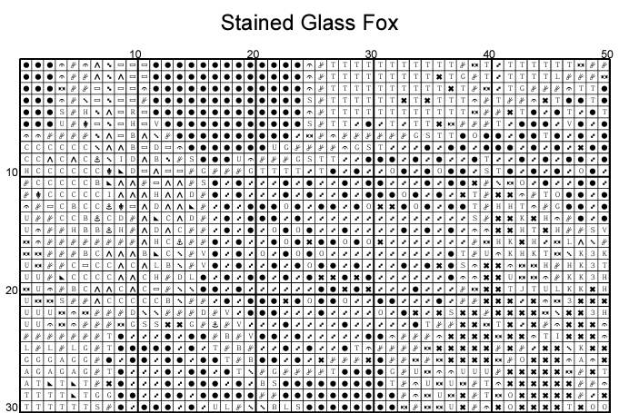 Stitching Jules Design Cross Stitch Pattern Stained Glass Fox
