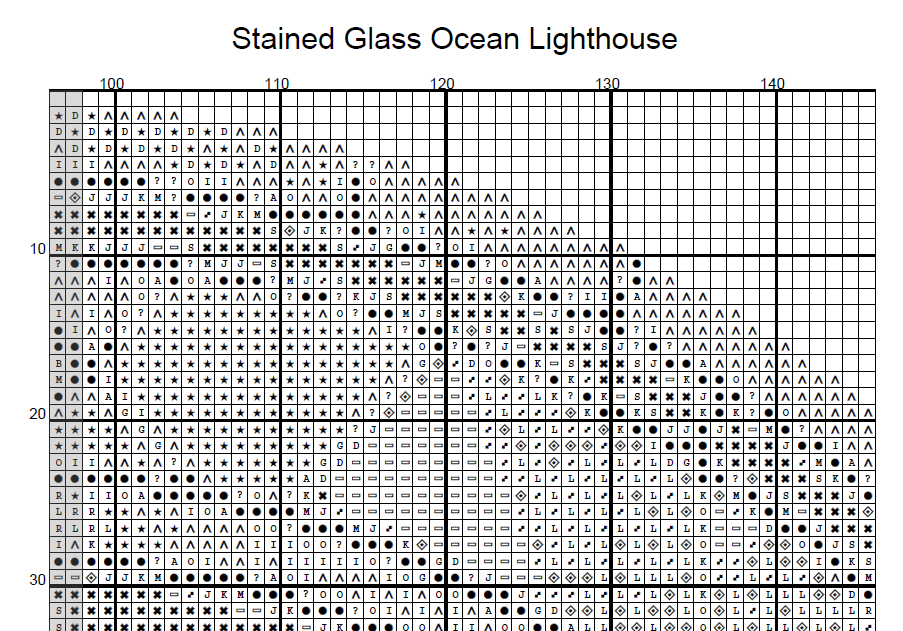 Stitching Jules Design Cross Stitch Pattern Stained Glass Ocean Harbor Lighthouse Counted Cross Stitch Pattern Digital Download