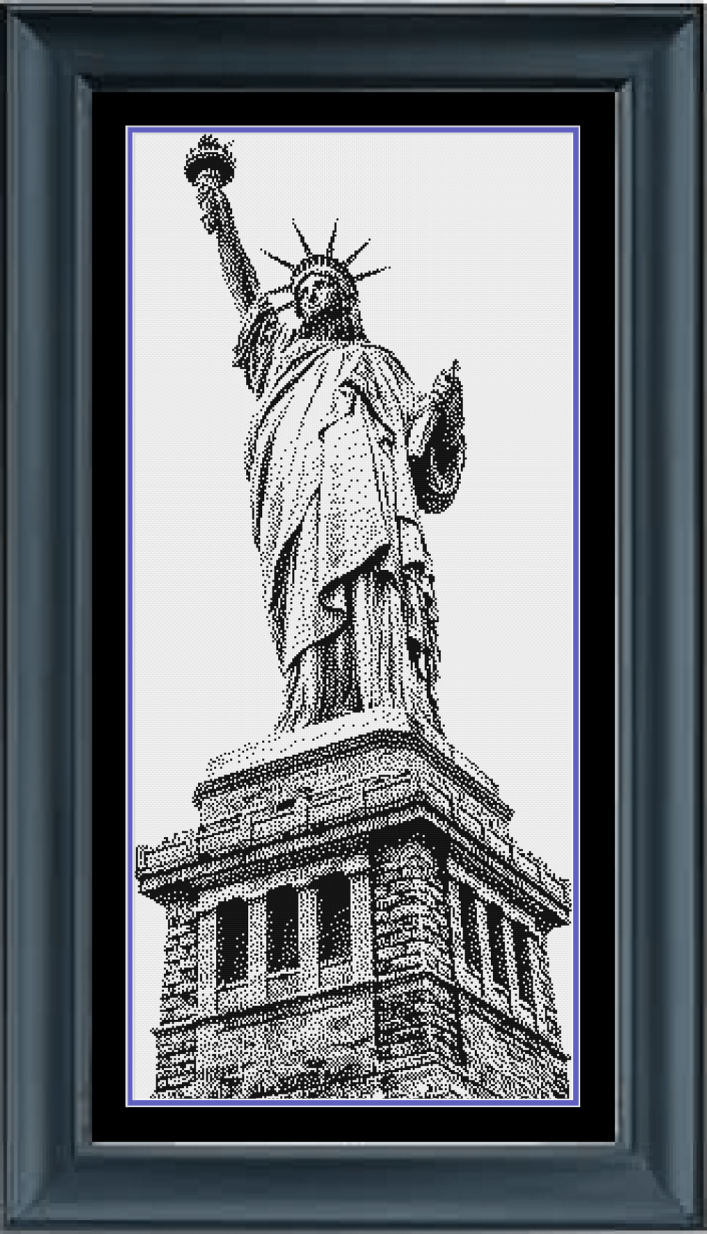 Stitching Jules Design Cross Stitch Pattern Statue Of Liberty NYC Americana Icon Monochrome Black White Counted Cross Stitch Pattern PDF Digital Download Pattern Keeper Ready