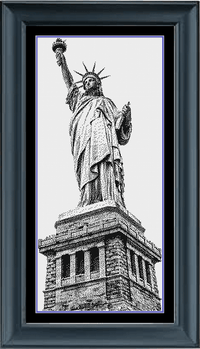 Thumbnail for Stitching Jules Design Cross Stitch Pattern Statue Of Liberty NYC Americana Icon Monochrome Black White Counted Cross Stitch Pattern PDF Digital Download Pattern Keeper Ready