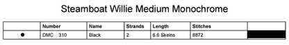 Stitching Jules Design Cross Stitch Pattern Steamboat Willie Monochrome Counted Cross-Stitch Pattern | Instant Download PDF