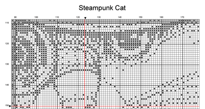 Stitching Jules Design Cross Stitch Pattern Steampunk Cat Counted Cross Stitch Pattern | Monochrome Blackwork | Instant Download PDF