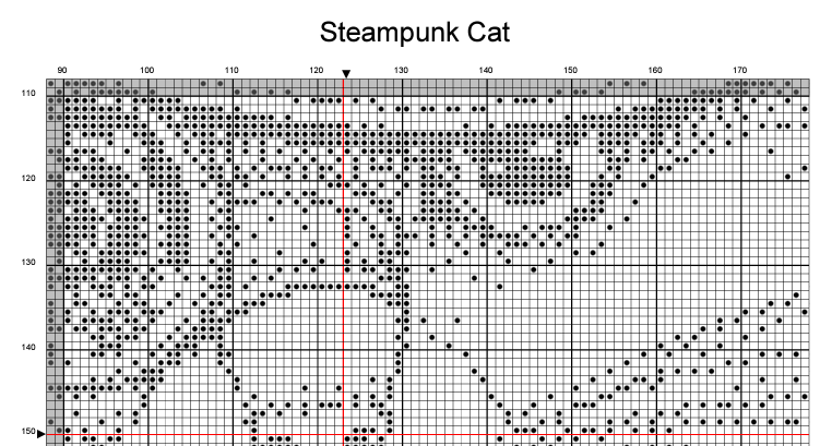 Stitching Jules Design Cross Stitch Pattern Steampunk Cat Counted Cross Stitch Pattern | Monochrome Blackwork | Instant Download PDF