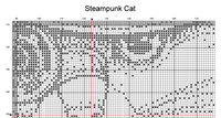 Thumbnail for Stitching Jules Design Cross Stitch Pattern Steampunk Cat Counted Cross Stitch Pattern | Monochrome Blackwork | Instant Download PDF
