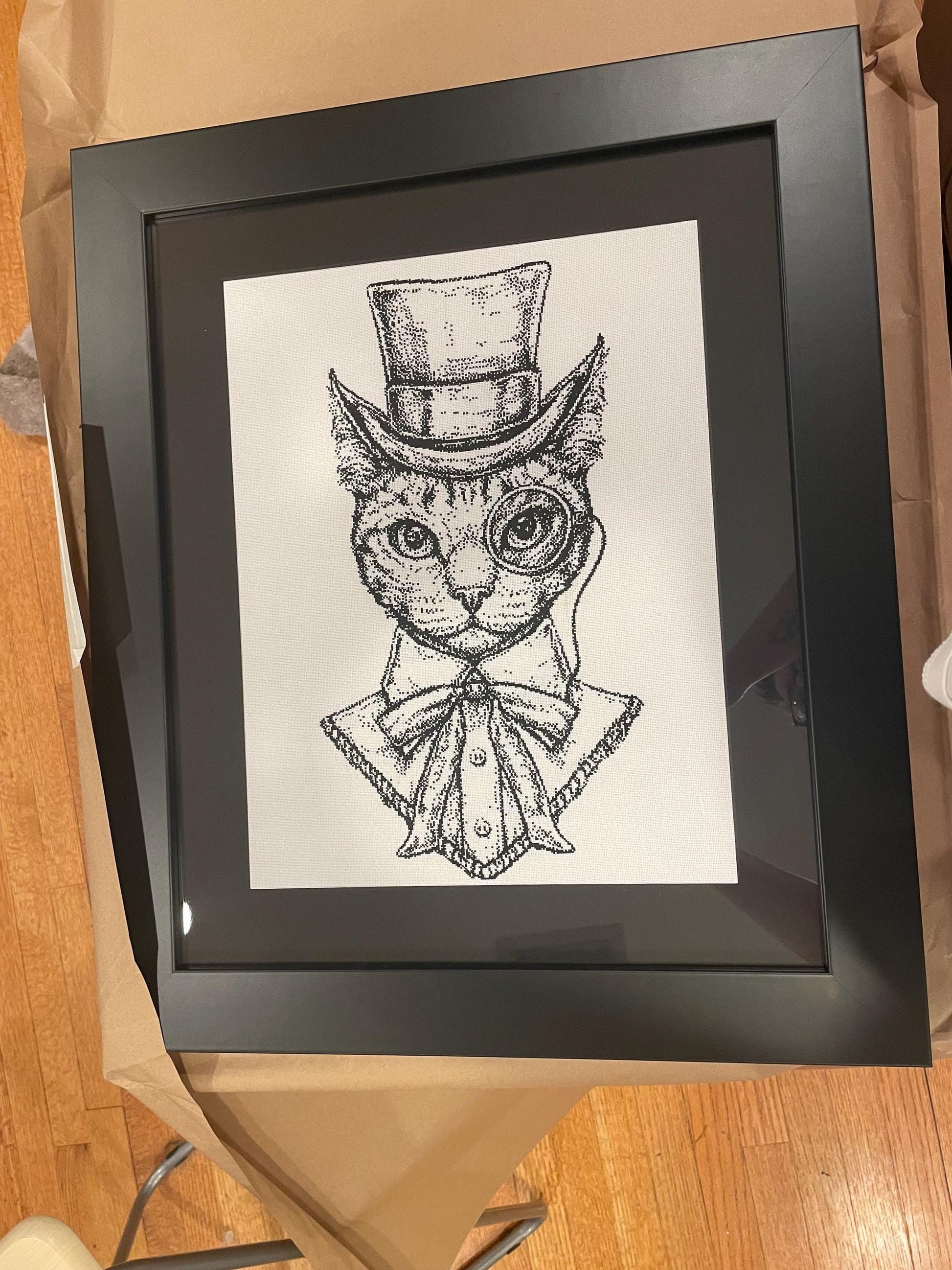 Stitching Jules Design Cross Stitch Pattern Steampunk Cat Gentleman Cross Stitch Pattern | Cat Cross Stitch Pattern | Instant PDF Download