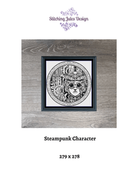 Thumbnail for Stitching Jules Design Cross Stitch Pattern Steampunk character monochrome