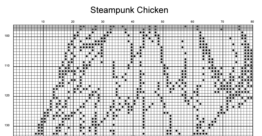 Stitching Jules Design Cross Stitch Pattern Steampunk Chicken Counted Cross Stitch Pattern | Monochrome | Instant Download PDF