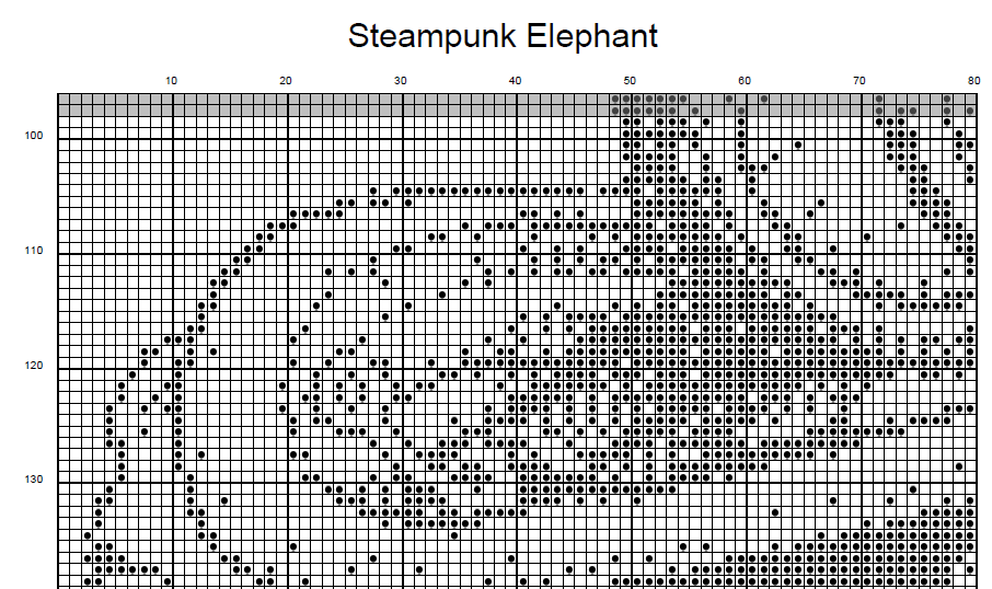 Stitching Jules Design Cross Stitch Pattern Steampunk Elephant Counted Cross Stitch Pattern | Monochrome | Instant Download PDF