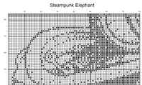 Thumbnail for Stitching Jules Design Cross Stitch Pattern Steampunk Elephant Counted Cross Stitch Pattern | Monochrome | Instant Download PDF