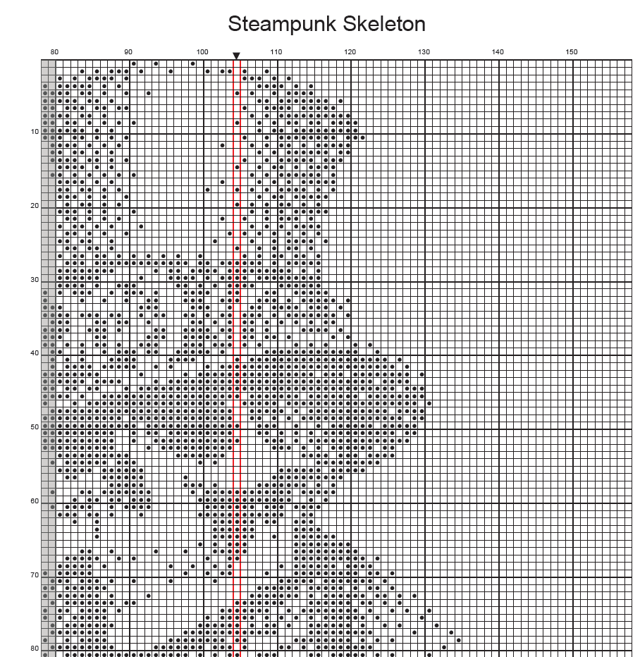 Stitching Jules Design Cross Stitch Pattern Steampunk Skeleton Halloween Cool Gothic Counted Cross Stitch Pattern Digital Download
