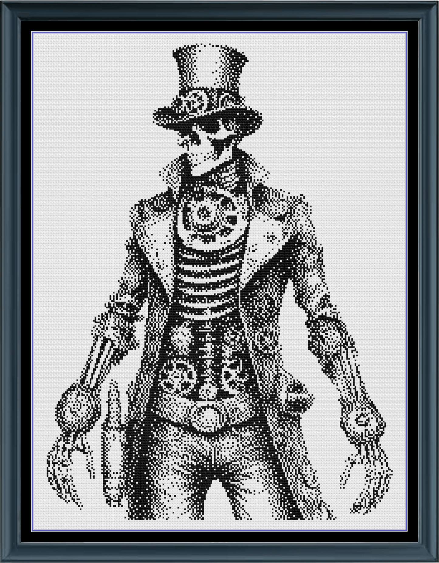 Stitching Jules Design Cross Stitch Pattern Steampunk Skeleton Halloween Cool Gothic Counted Cross Stitch Pattern Digital Download