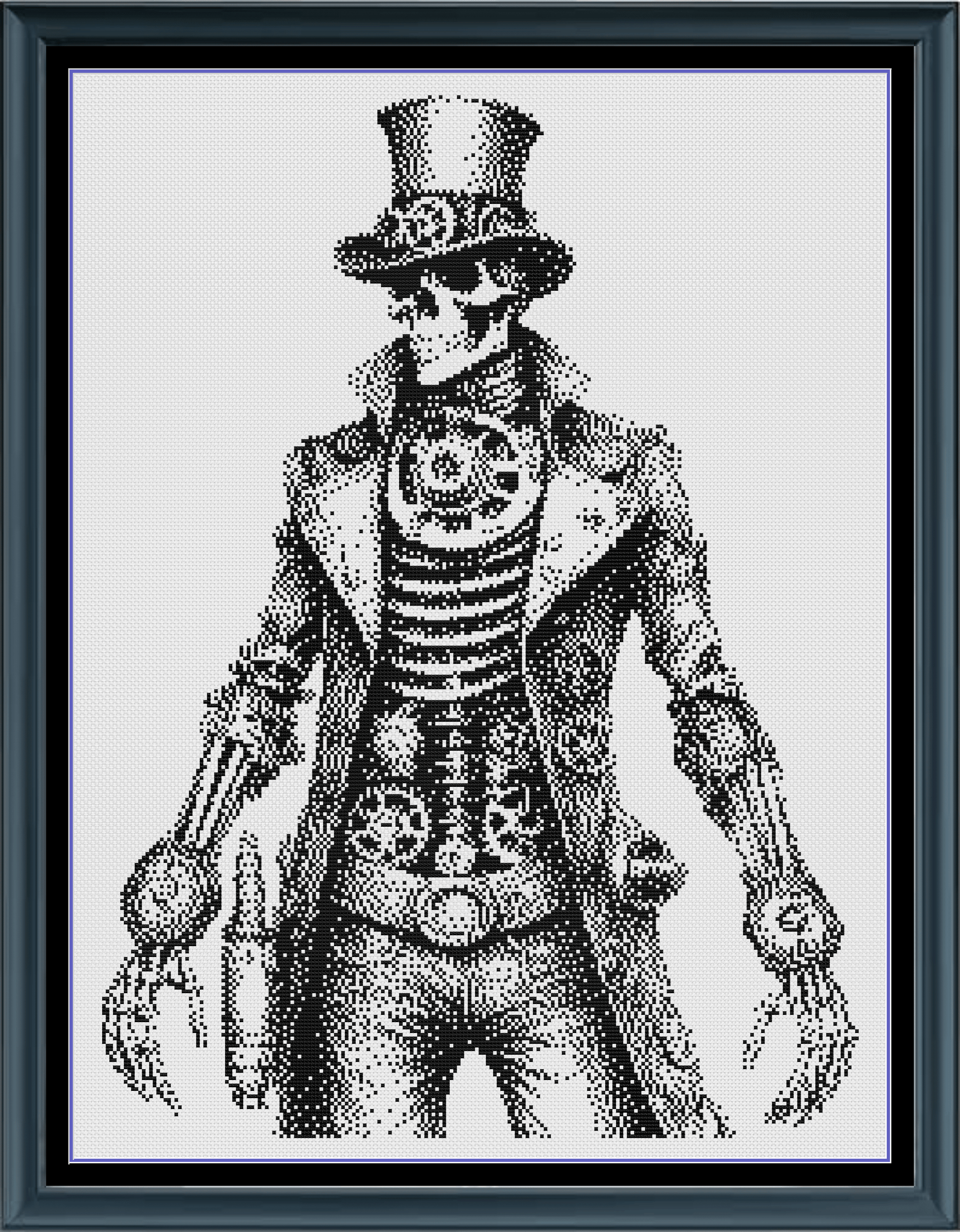 Stitching Jules Design Cross Stitch Pattern Steampunk Skeleton Halloween Cool Gothic Counted Cross Stitch Pattern Digital Download