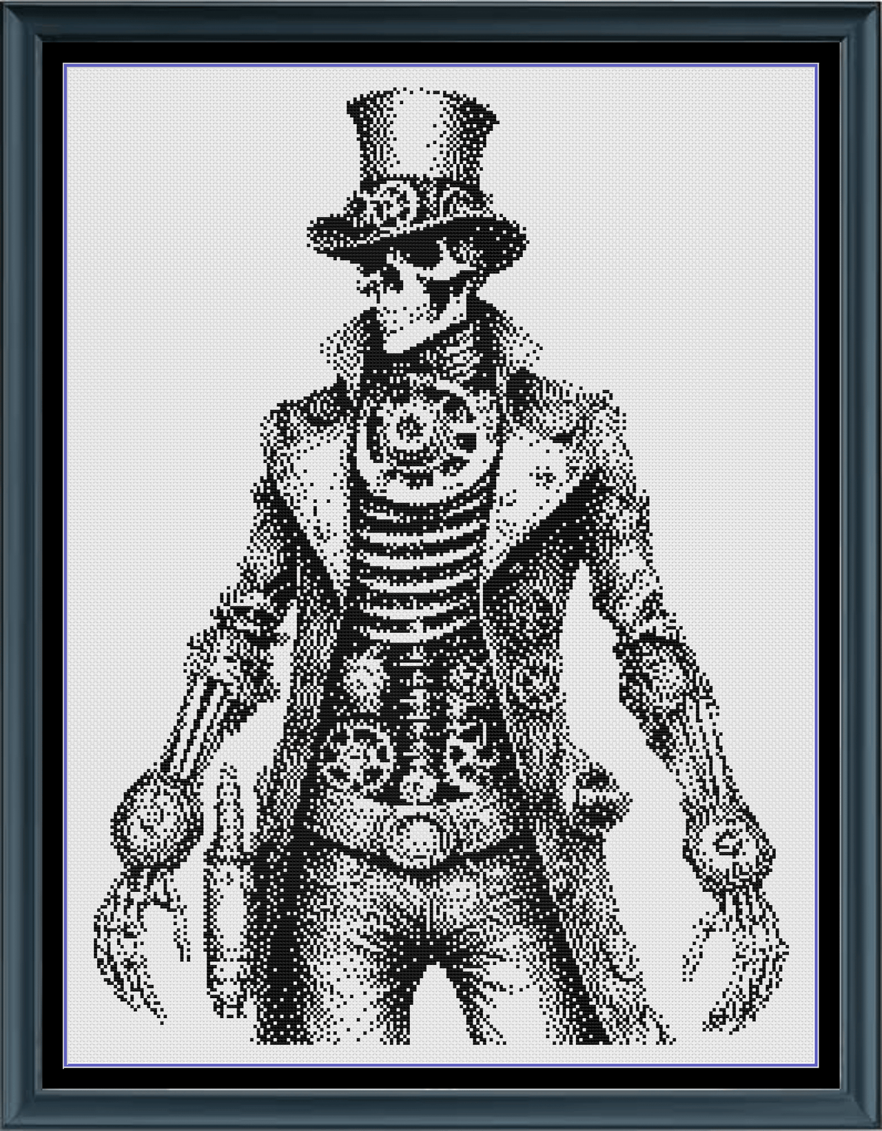 Stitching Jules Design Cross Stitch Pattern Steampunk Skeleton Halloween Cool Gothic Counted Cross Stitch Pattern Digital Download
