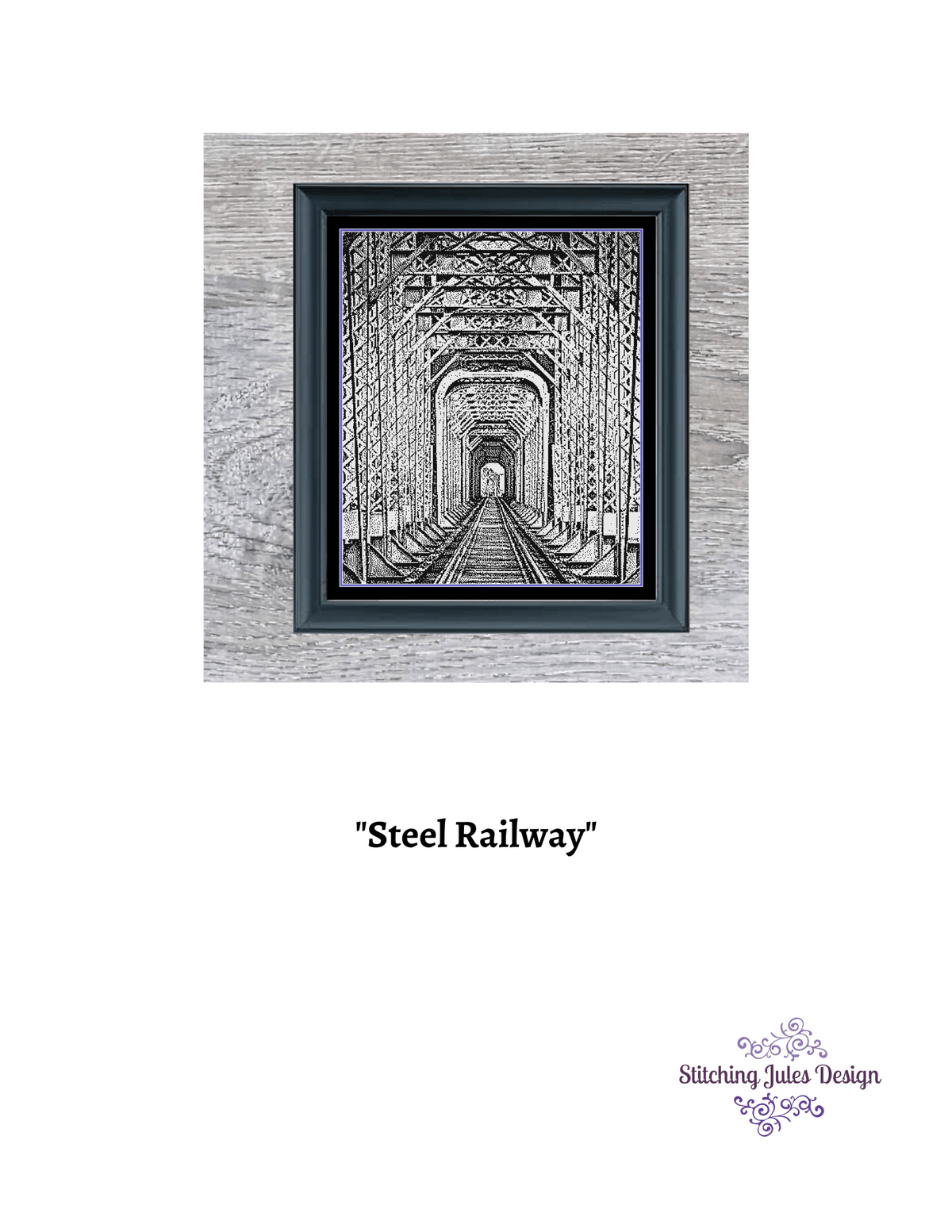 Stitching Jules Design Cross Stitch Pattern Steel Railway Monochrome Cross Stitch Pattern | Architecture Cross-Stitch Pattern | Instant PDF Download