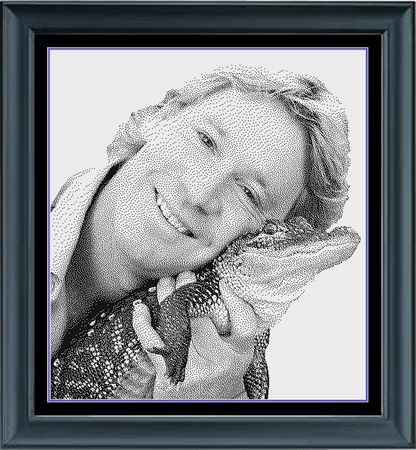 Stitching Jules Design Cross Stitch Pattern Steve Irwin Australian Crocodile Monochrome Cross Stitch Needlepoint Embroidery Pattern - Instant Download - Pattern Keeper Ready