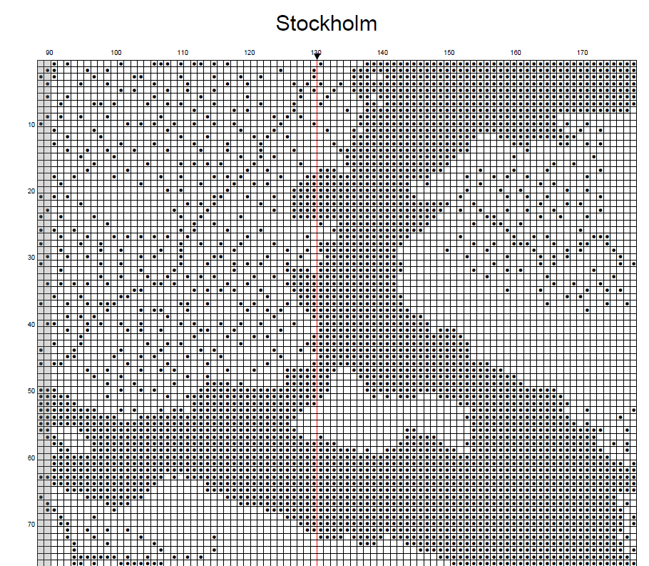 Stitching Jules Design Cross Stitch Pattern Stockholm Sweden City Street Map Monochrome Counted Cross Stitch Pattern (Digital Download)