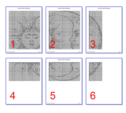 Stitching Jules Design Cross Stitch Pattern Sun And Moon Cross Stitch Pattern | Astronomy Trophy Cross Stitch Pattern | Blackwork | Instant PDF Download And Physical Pattern Options