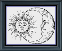 Thumbnail for Stitching Jules Design Cross Stitch Pattern Instant PDF Download - $10 Sun And Moon Cross Stitch Pattern | Astronomy Trophy Cross Stitch Pattern | Blackwork | Instant PDF Download And Physical Pattern Options