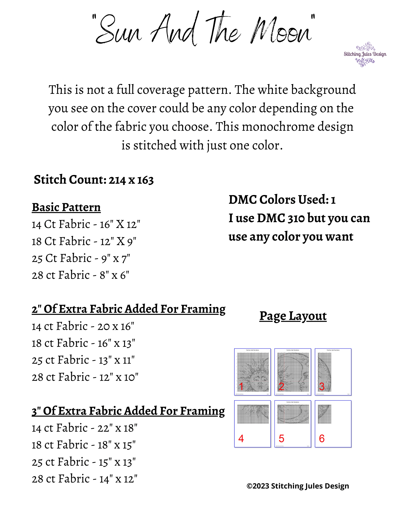 Stitching Jules Design Cross Stitch Pattern Sun And Moon Cross Stitch Pattern | Astronomy Trophy Cross Stitch Pattern | Blackwork | Instant PDF Download And Physical Pattern Options