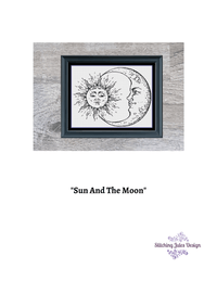 Thumbnail for Stitching Jules Design Cross Stitch Pattern Sun And Moon Cross Stitch Pattern | Astronomy Trophy Cross Stitch Pattern | Blackwork | Instant PDF Download And Physical Pattern Options