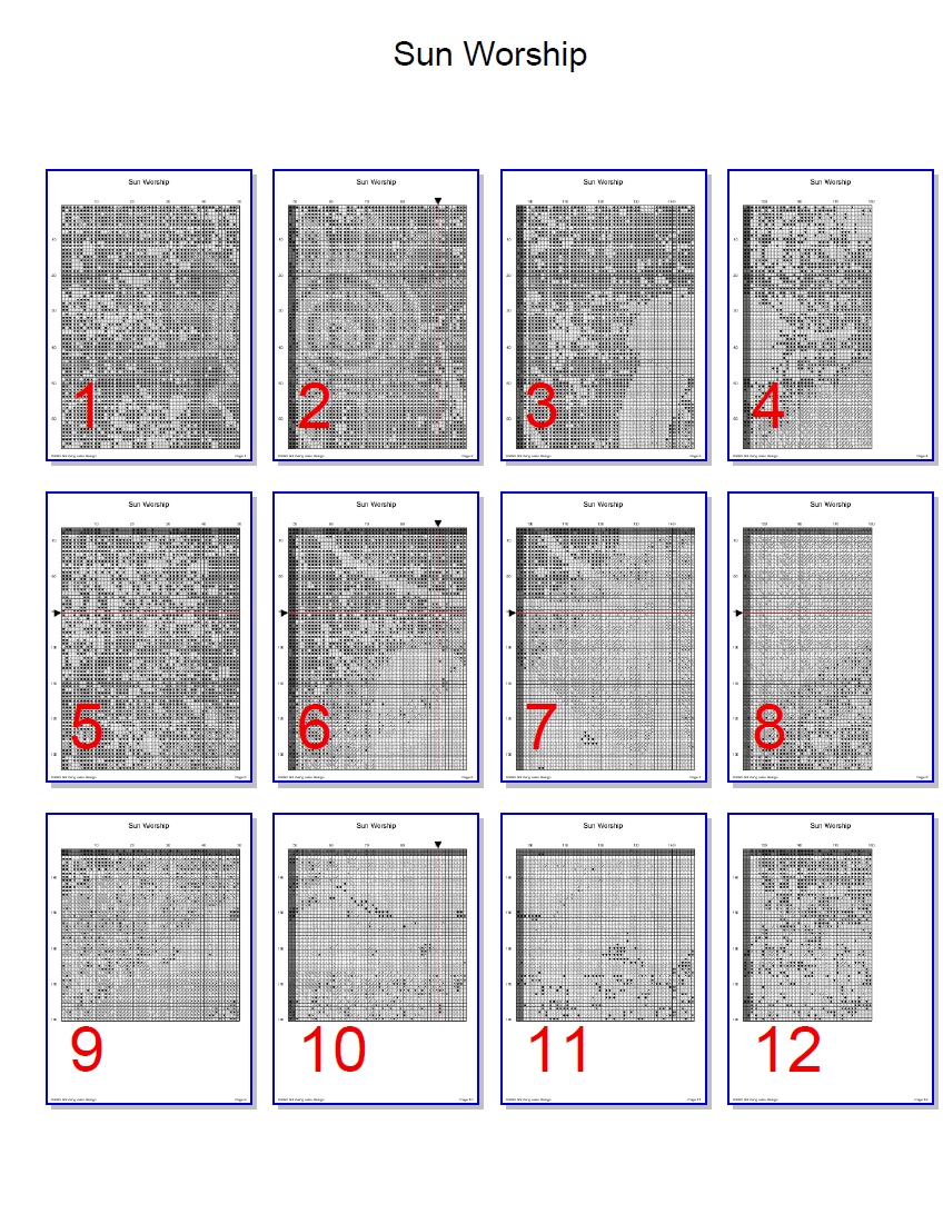 Stitching Jules Design Cross Stitch Pattern Sun Worship Cross Stitch Pattern Digital Download