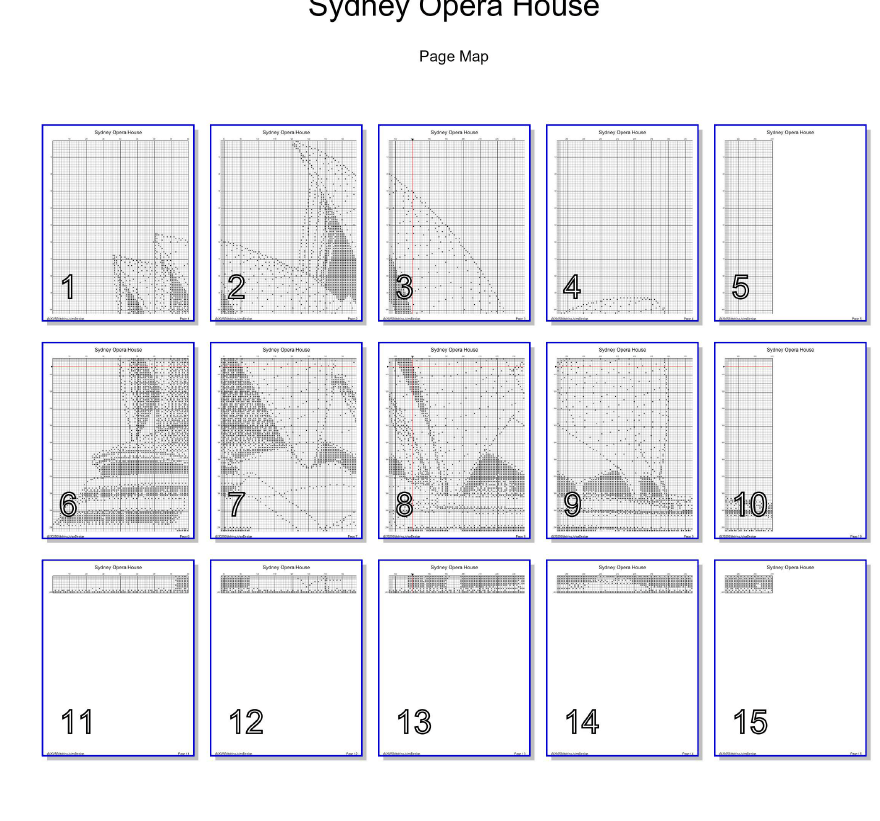 Stitching Jules Design Cross Stitch Pattern Sydney Opera House Monochrome Counted Cross-Stitch Pattern (Digital Download)