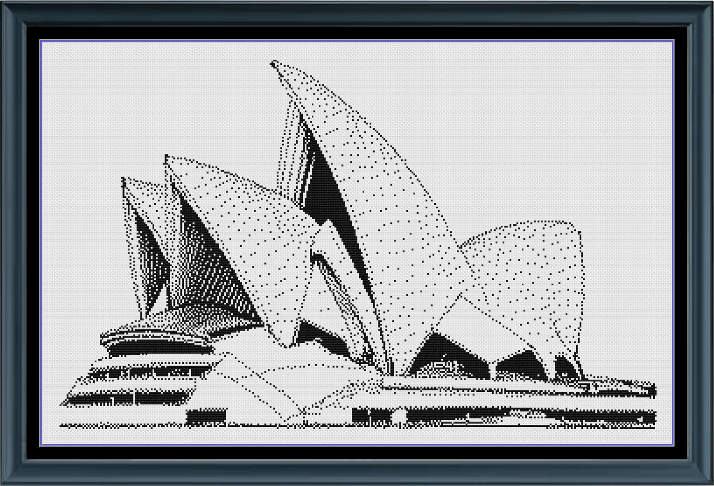 Stitching Jules Design Cross Stitch Pattern Sydney Opera House Monochrome Counted Cross-Stitch Pattern (Digital Download)