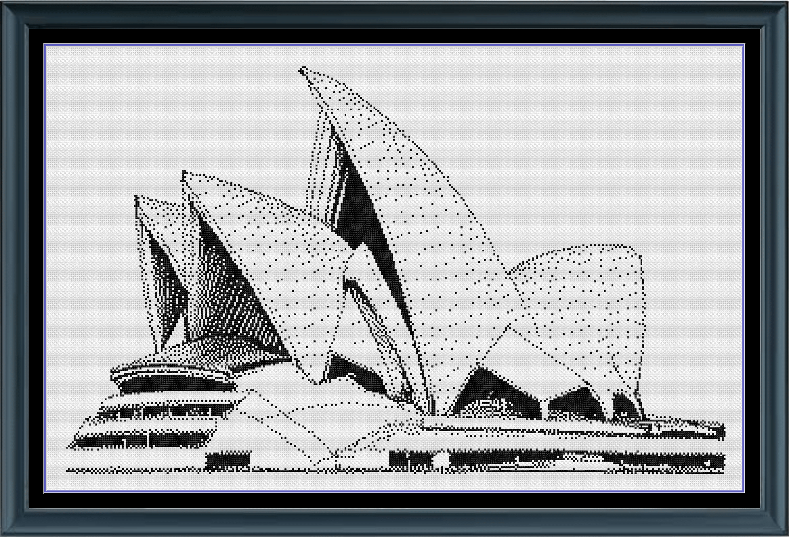 Stitching Jules Design Cross Stitch Pattern Sydney Opera House Monochrome Counted Cross-Stitch Pattern (Digital Download)