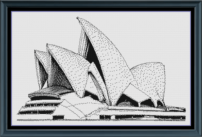 Stitching Jules Design Cross Stitch Pattern Sydney Opera House Monochrome Counted Cross-Stitch Pattern (Digital Download)