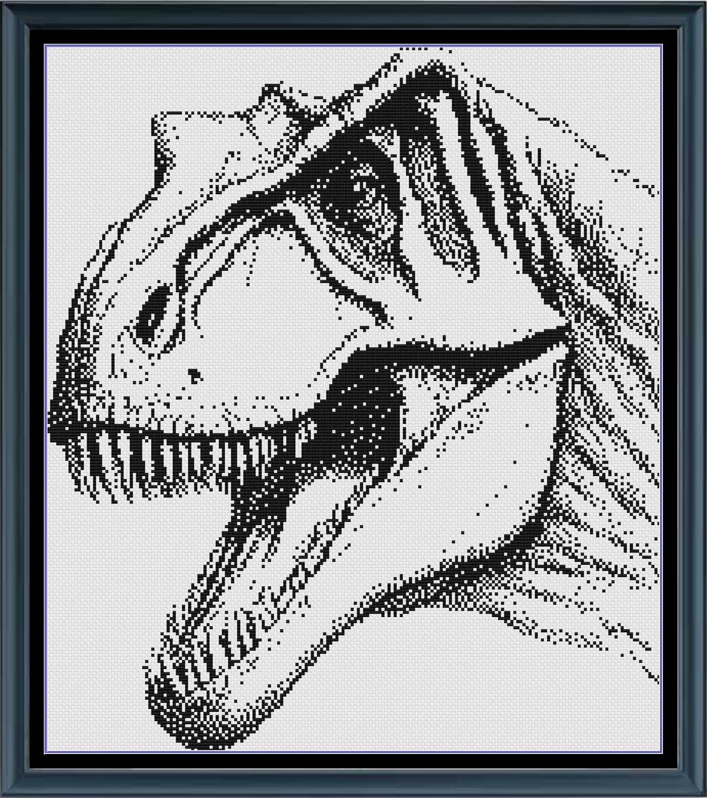 Stitching Jules Design Cross Stitch Pattern T-Rex Monochrome